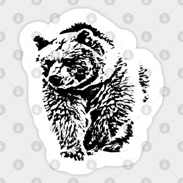 Grizzly Sticker by Nimmersatt